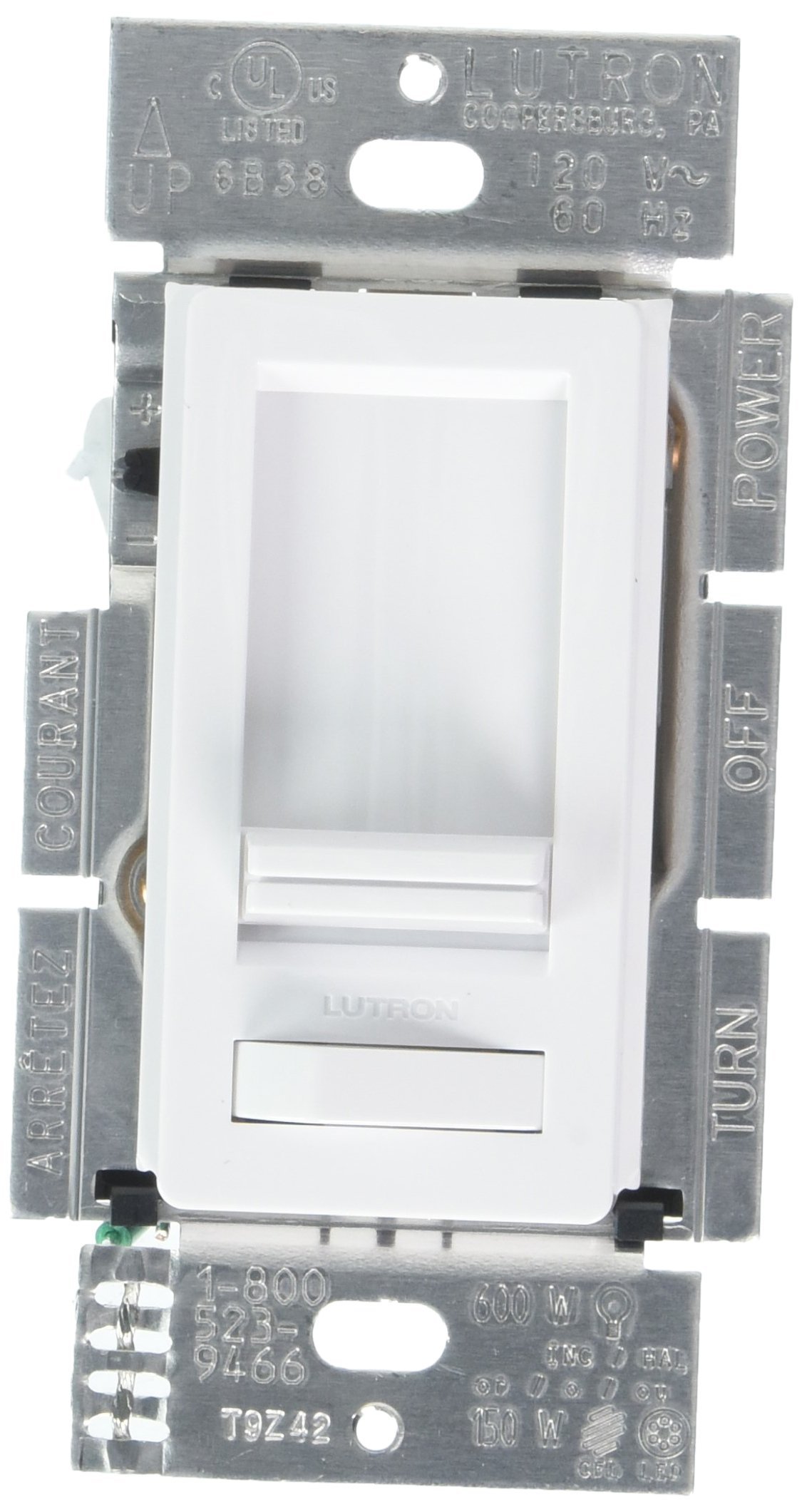 LUTRONELECTRONICS LECL-153PH-WH WHT Lumea 150W White Dimmer Switch