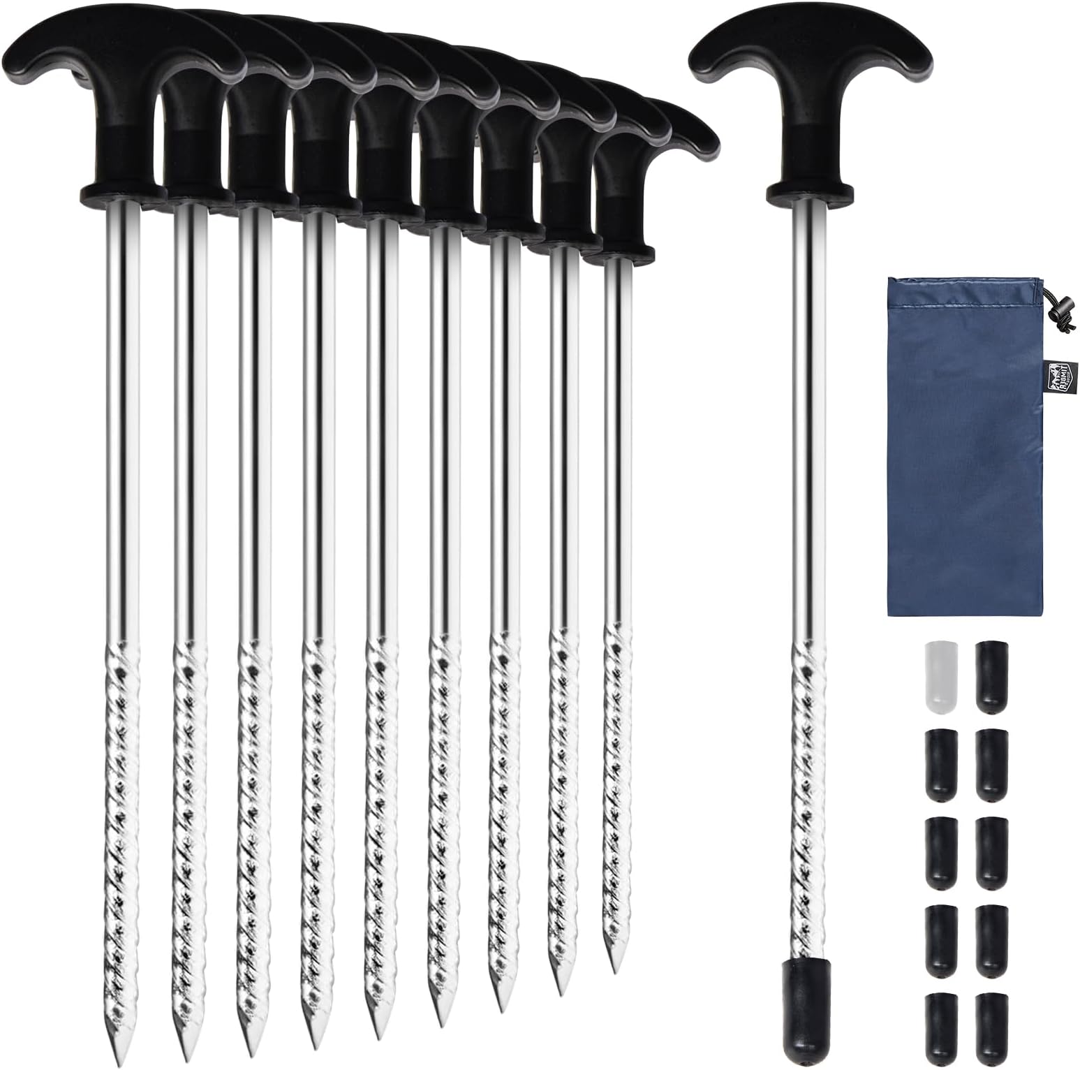 Large Heavy Duty Storm Proof Tent Pegs, Galvanised Steel Rust Proof