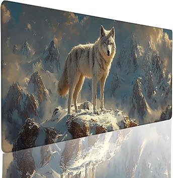 White Mouse Mat Animal Gaming Mouse Pad XXL 28 x 16 in, Extend Waterproof Mousepad Improved Precision and Speed, Desk Mat Non-Slip Rubber Base for Office Gamer Home PL-Z
