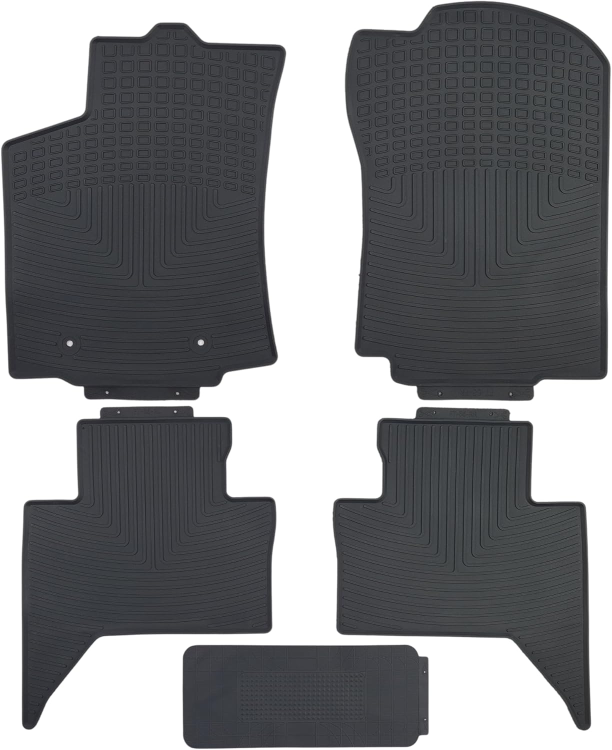 Custom-fit for 2016-2023 Toyota Tacoma Premium All-Weather Rubber Floor Mats and Liners Front and 2nd Row Heavy Duty Set (Black)
