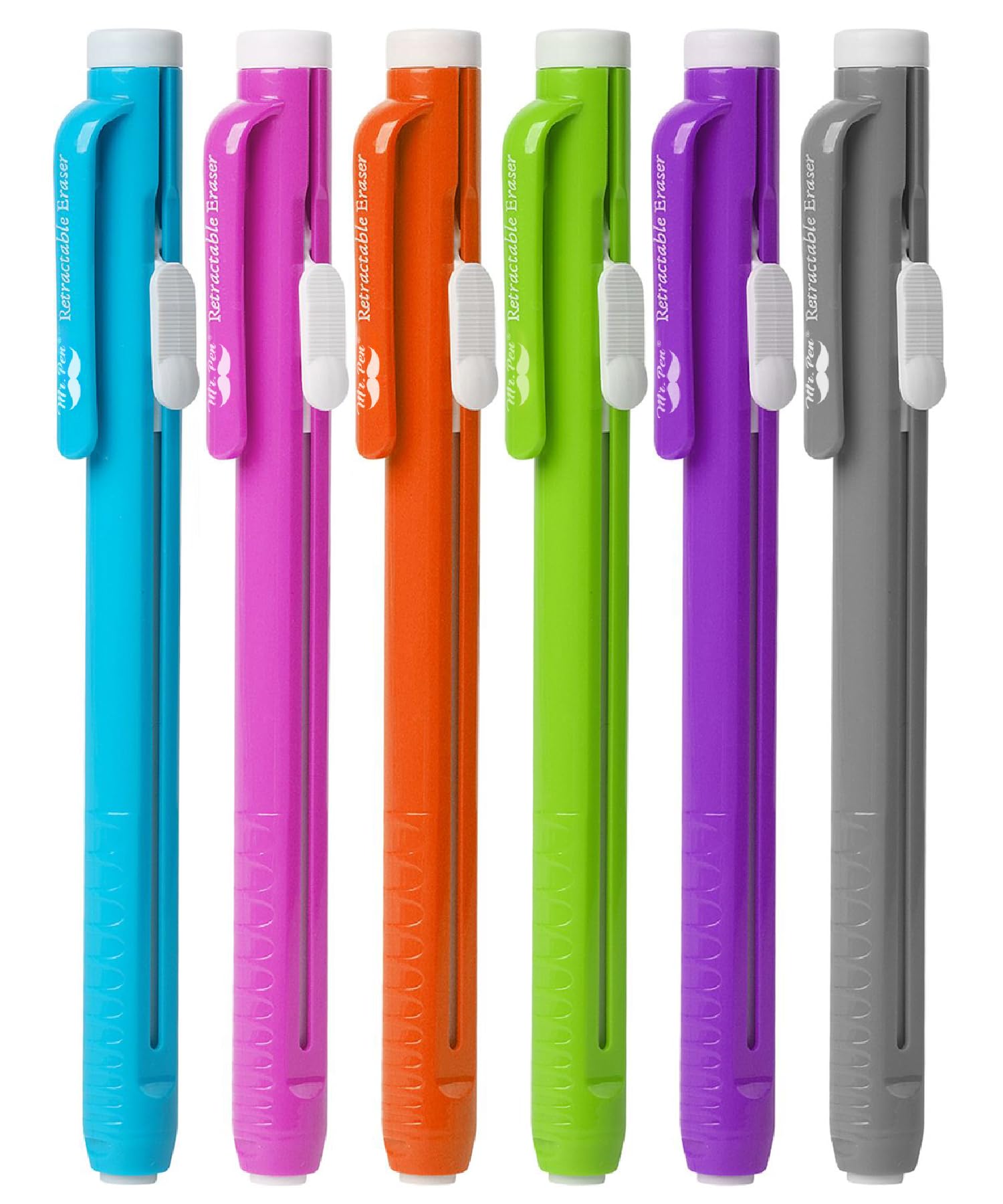 Mr. Pen- Retractable Mechanical Eraser Pen, 6 Pack, Vibrant Colors, Erasers for Pencils, Eraser for Artists