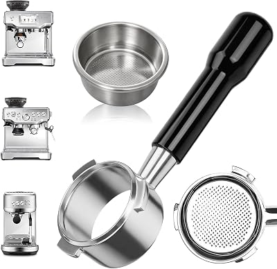 54mm Bottomless Portafilter fit Breville Barista Express Machines BES870XL 880BSS 878BSS 840XL 500BSS 450BSS BES500,3 Ears Espresso Portafilter with 18g Basket