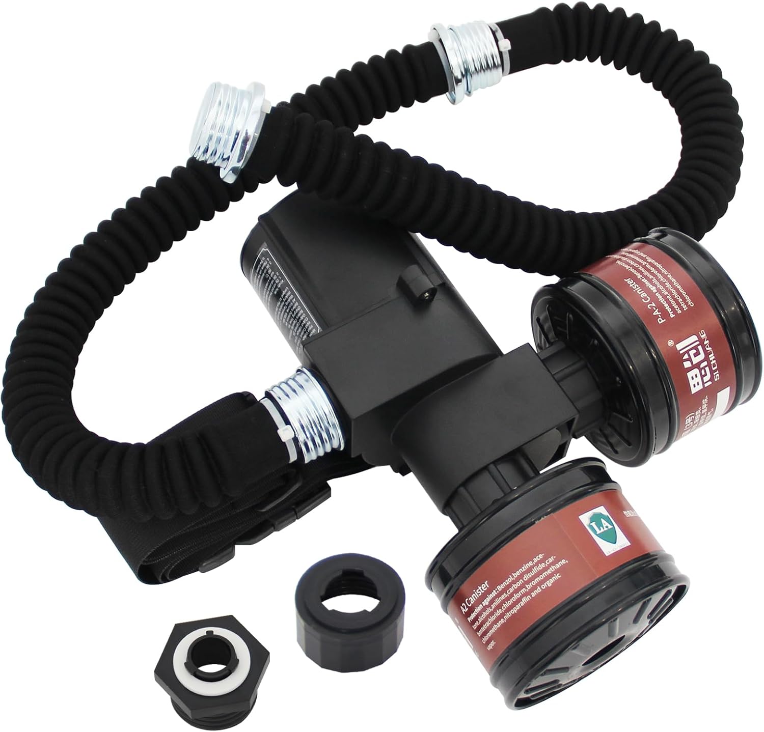 Powered Air Pump for Respirator, Powered Air Purifying Respirator Blower, PAPR Air Pump with Two 40mm Filters, 40mm and Bayonet Type Connector