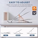 Portable Laptop Stand, Ergonomic Aluminum Laptop Mount Stand, Detachable Laptop Riser Notebook Holder Stand Compatible with MacBook, Dell, Lenovo More 10-15.6" Laptops-Silver