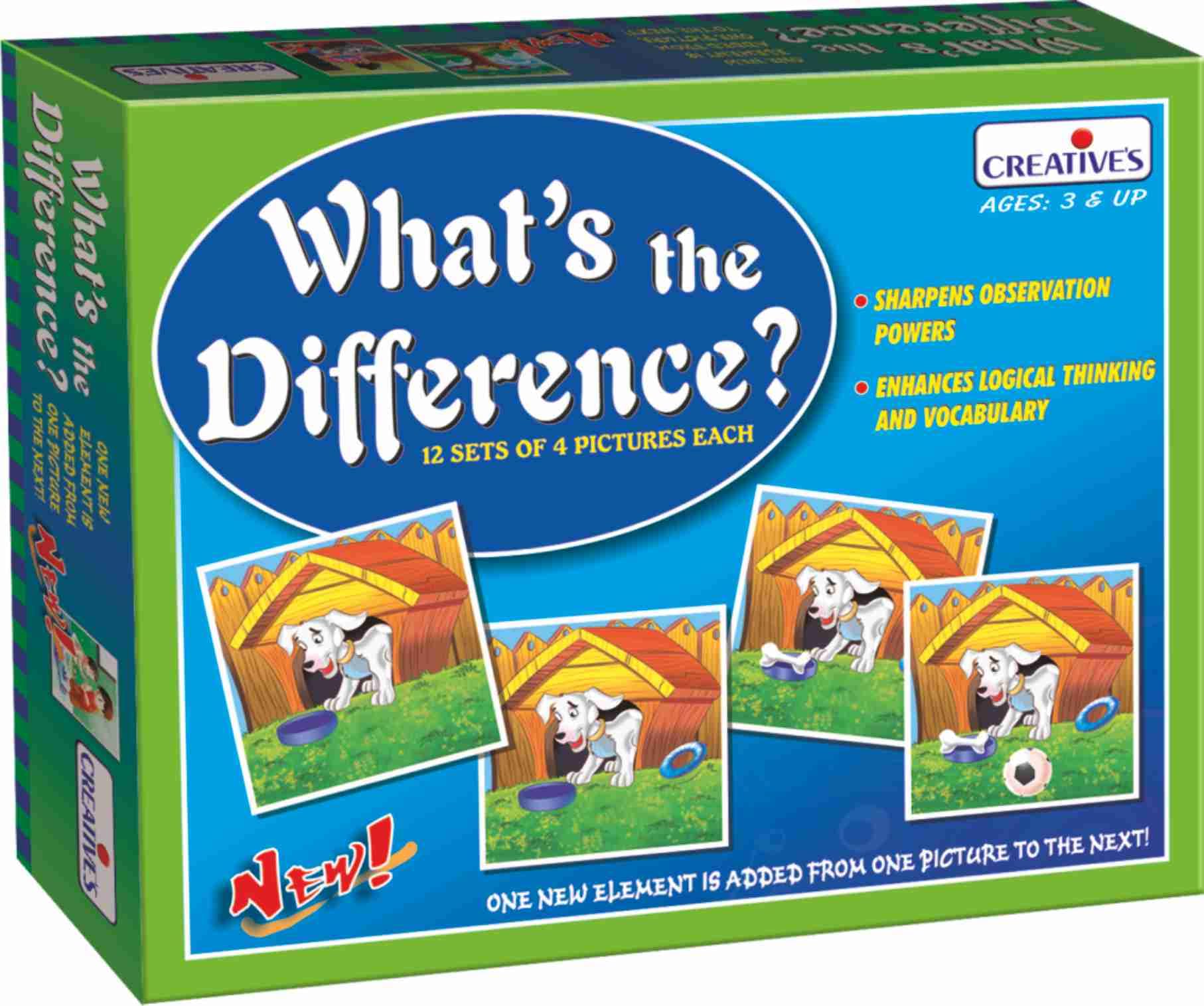 Creative’s What’s The Difference | Children Develop Their Observation Powers and Logical Thinking Skills| One New Element is Added from One Picture to The Next| Preschool Learning Games |Ages 3 &Up (B0DBKW5P3N) Amazon Price History, Amazon Price Tracker