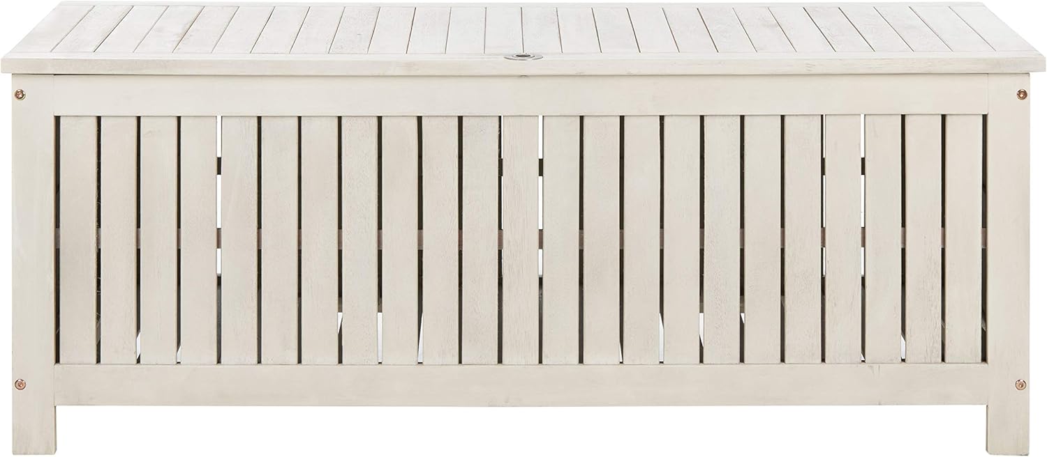 Safavieh Outdoor Abri White Wash Cushion Storage Box