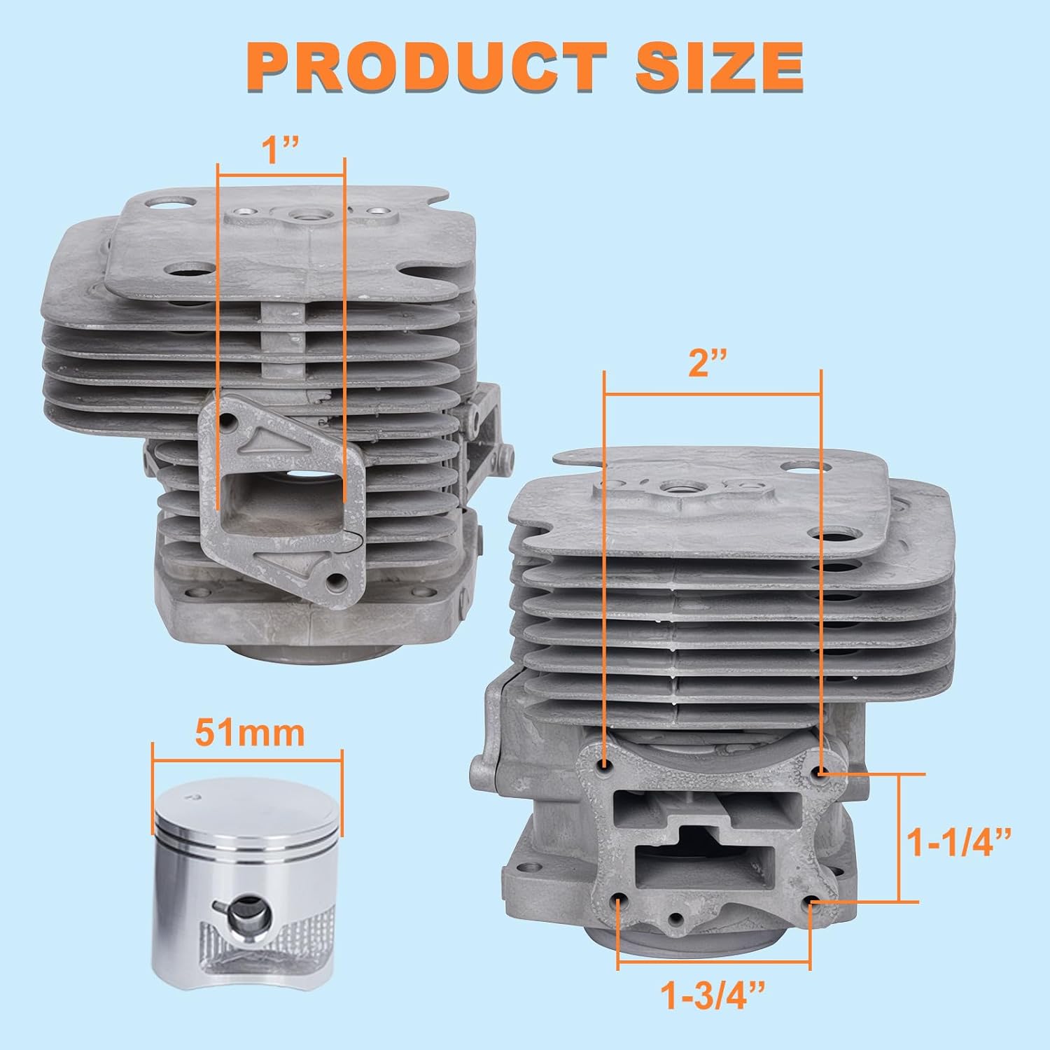 EBZ8550 Cylinder Piston Top End Kit for Redmax EBZ7500 EBZ8500 EBZ6500 Husqvarna 580BTS 580BFS 578BTF 570BTS 570BFS 560BTS 560BFS Backpack Leaf Blower Parts Cylinder Head Assembly Gaskets Kit