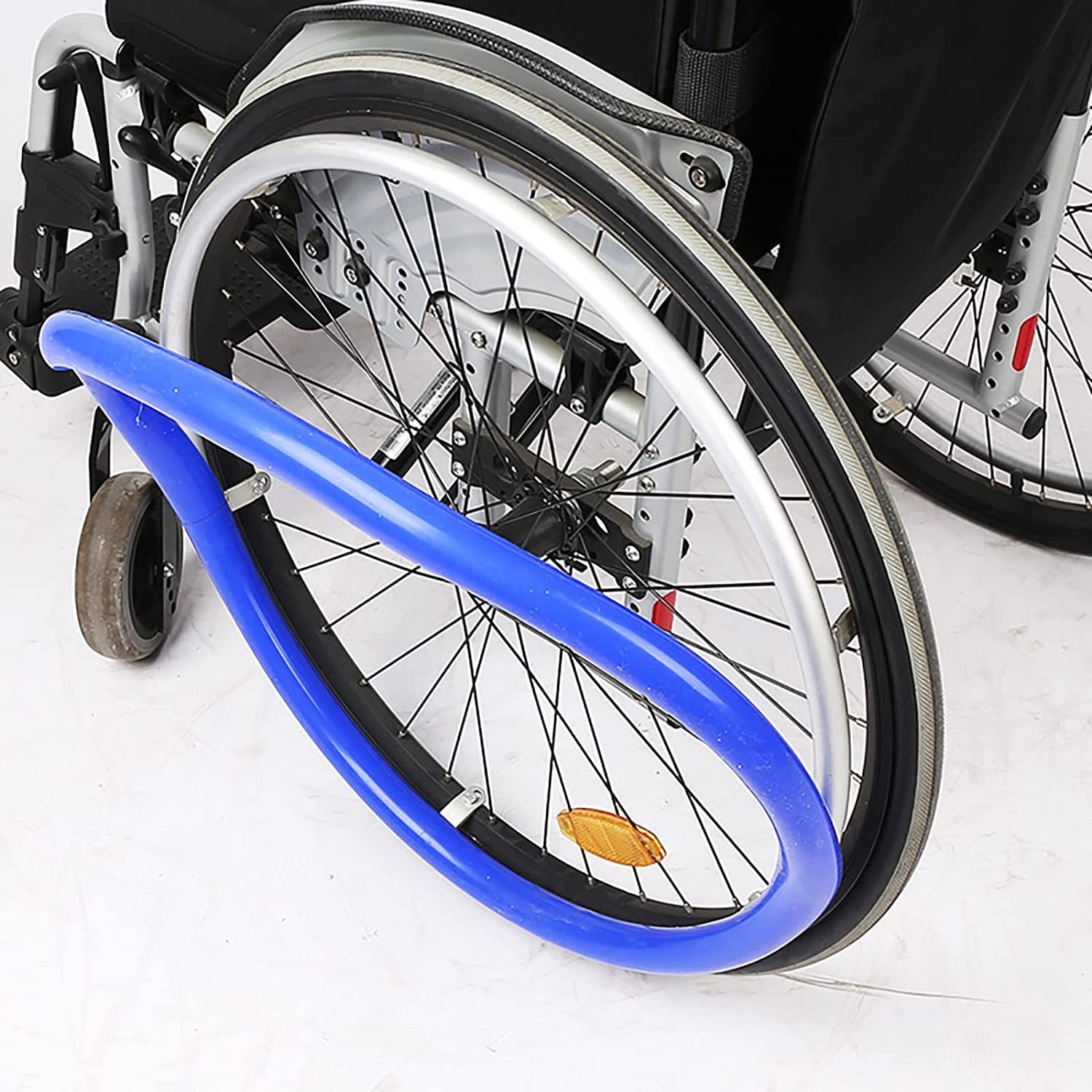 rutschfest Rollstuhl-Schiebemanschette Silikon-Schutzhülle, Verschleißfest/Weich, 24 Zoll Rollstuhl-Schiebemanschette / 2 Stück Hinterrad-Schubring-Schutzabdeckung, Verbessert den Halt