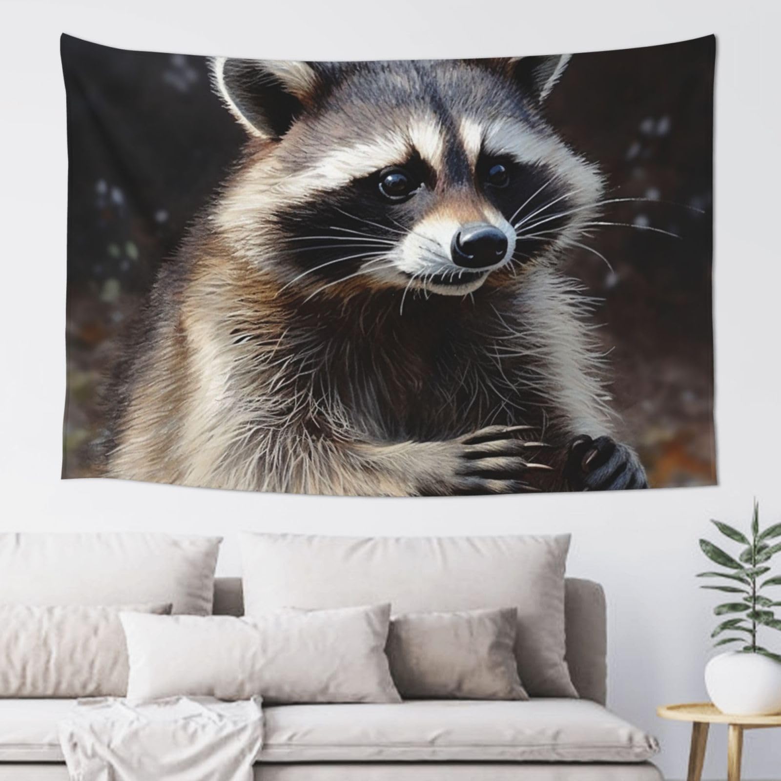 FodPand Raccoon Tapestry for Bedroom Aesthetic, Wall Hanging Tapestries Art Decor Backdrop Wall Tapestry for Dorm Living Room Funny Poster Party Banner Background 40" X 60"