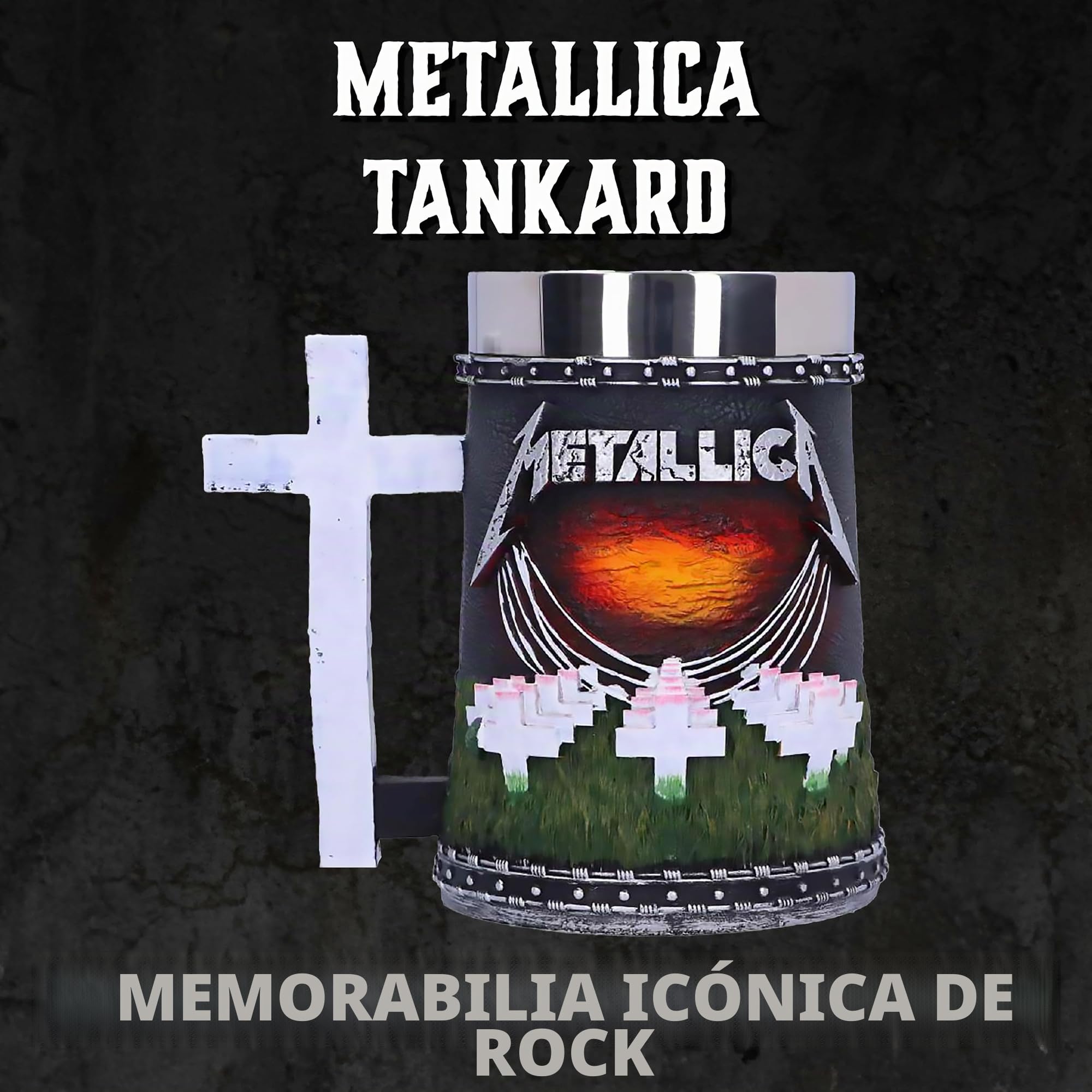 Nemesis Now Metallica-Master of Puppets - Jarra de resina, color negro