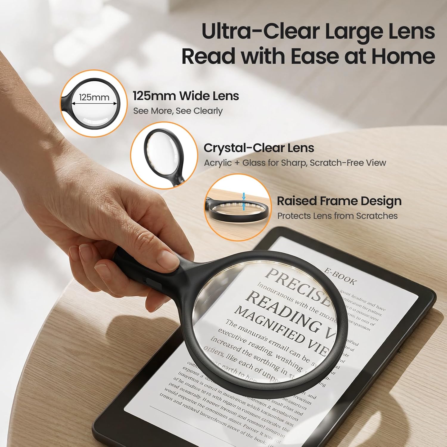 Magnifying Glass for Reading with 48 LED Lights 3 Color Modes, Neck Magnifier Hands Free, 5X/10X Magnifiers for Seniors for Close Work Repairing Reading Sewing (Black)