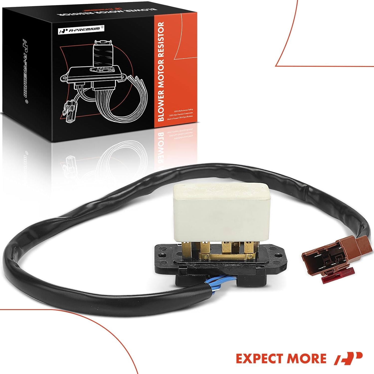 A-Premium Front HVAC Blower Motor Resistor Compatible with Honda Accord 1990-1993 - with Wire Harness Kit, Replace# 1468106262, 79330SM4003