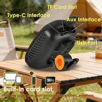 GOWENIC Bike Speaker, Portable Bluetooth Speaker for Bicycle, IPX5 Waterproof, Mini Radio Am/Fm Handlebar, Receiving Calls, for Cycling, Hiking, Camping (Black)