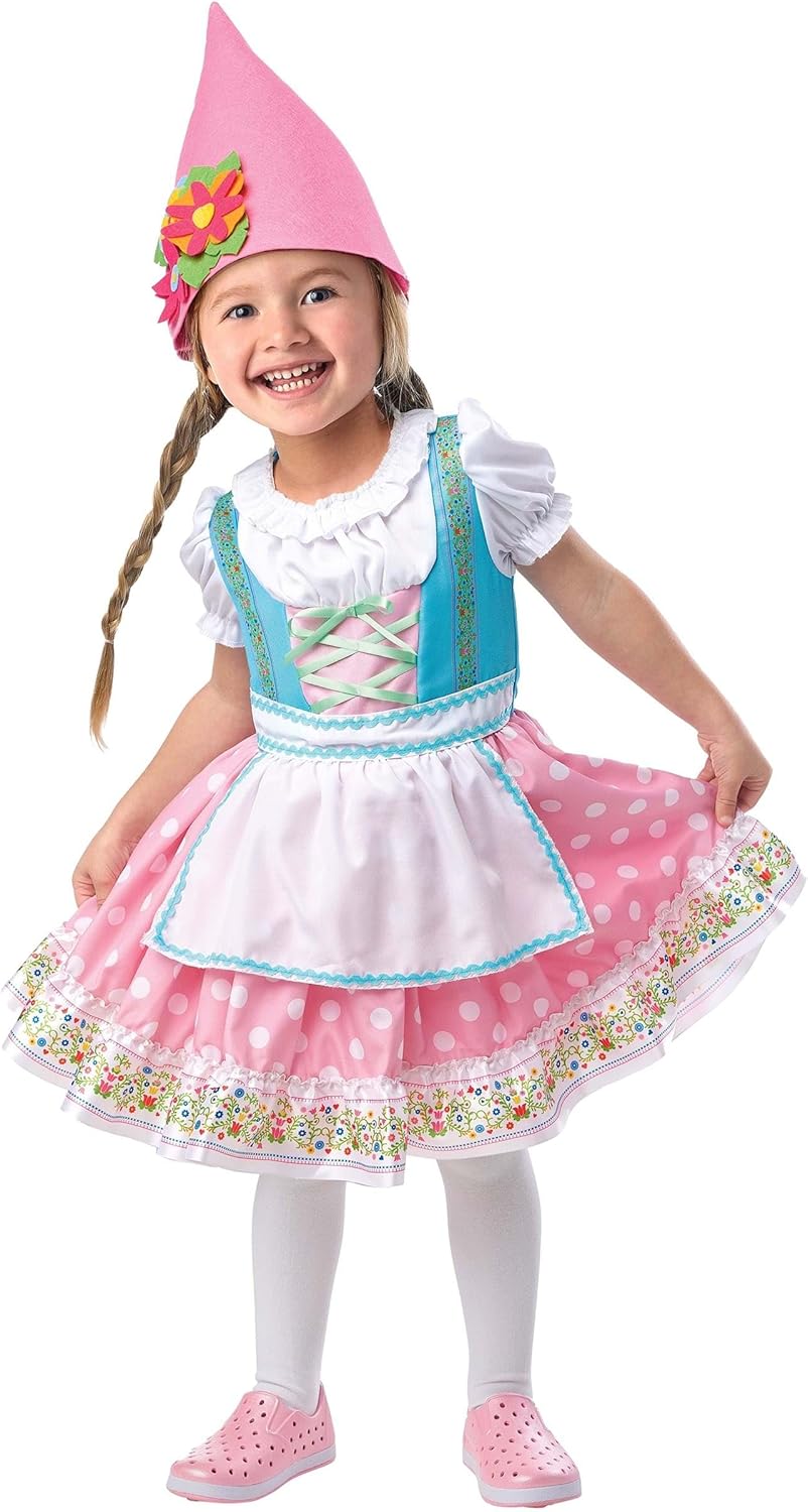 Fun Costumes Pink Pastel Garden Gnome Girl's Toddler Costume | Storybook Costumes | Comfortable For Extended Wear