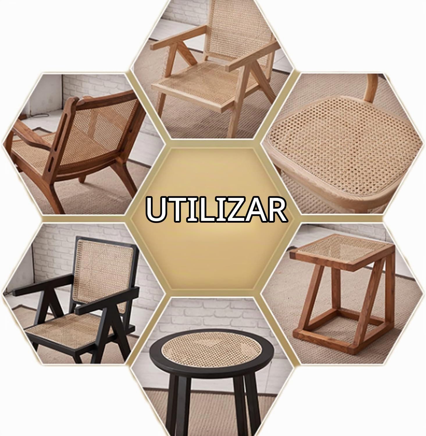 de ancho de ratán natural para muebles, correas de malla abierta, ratán, mimbre, ratán, ratán, rollo, material de bambú, tela para silla, armario, decoración del hogar (1, 50×200CM)