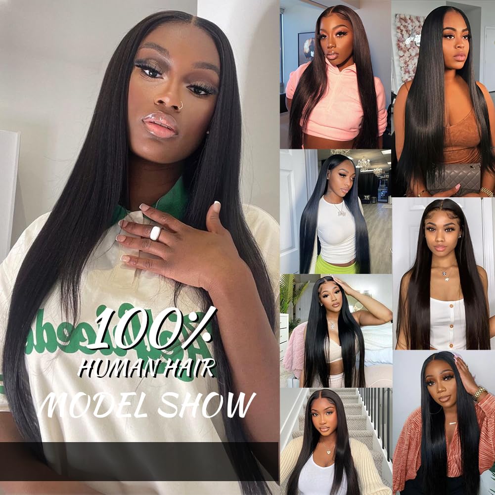 Amazon.com : 10A Straight Bundles Human Hair 26 28 30 Inch 3  display picture 2