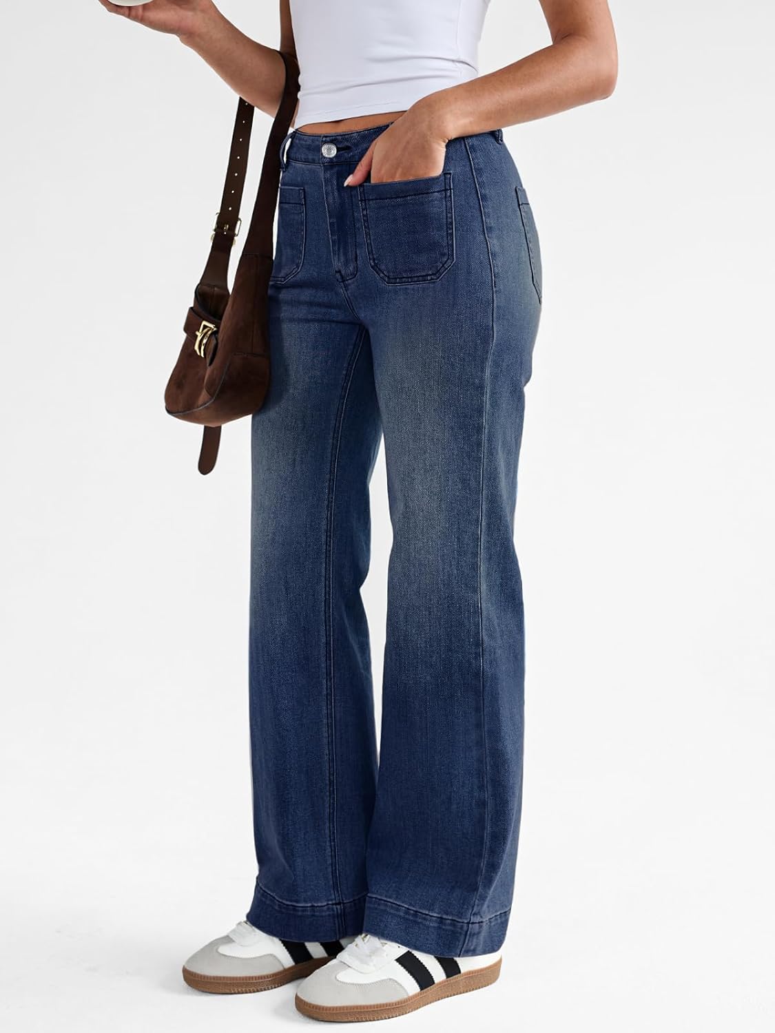 Trendy Queen Women's Wide Leg Jeans High Waisted Straight Leg Jeans Stretchy Baggy Denim Pants - Image 5