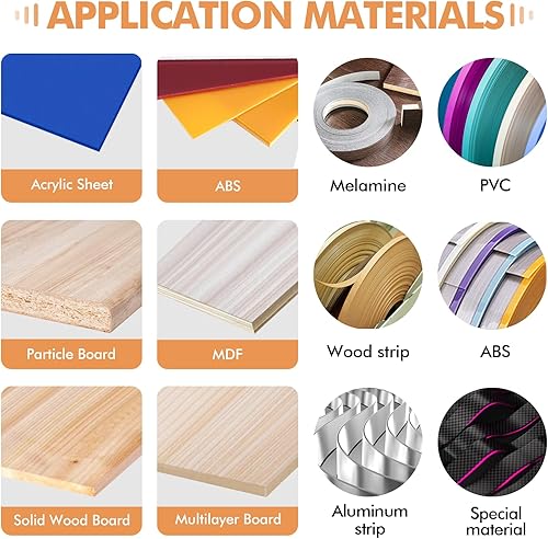 Vista 7 de YUCHENGTECH Máquina de bandas de borde para carpintería Máquina de bandas de borde recto portátil con control de velocidad 16.4-32.8 ft/min