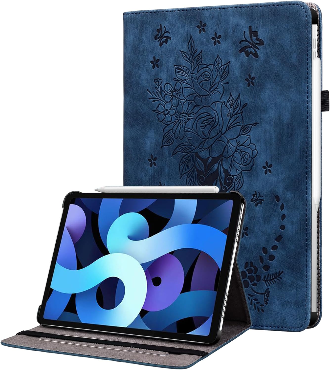 Case for iPad (A16) 11th Generation 11 Inch 2025, iPad 10th Generation 10.9 inch 2022, Auto Wake/Sleep Multi-Angle Flip PU Leather Cover with Pencil Holder, Pink