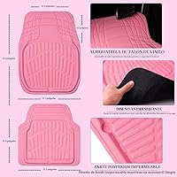 Vista 2 de CAR PASS 4 piezas de tapetes de cuero para auto - Juego completo de tapetes de auto impermeables 3D lindos para niñas para todo tipo de clima