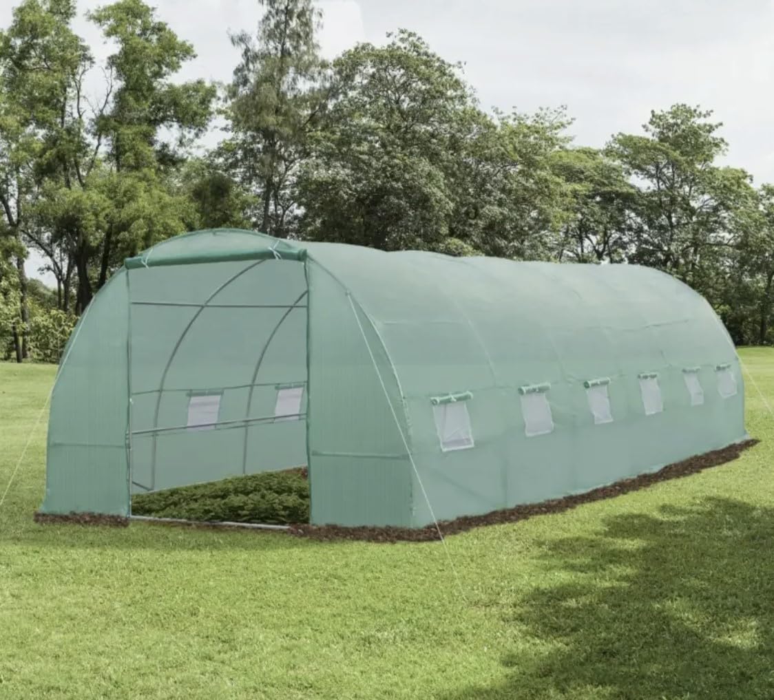Bâche de Protection de Rechange pour Jardin, Serre, Serre à tomates, réutilisable, Vert, 6 x 3 x 2 m, 10263