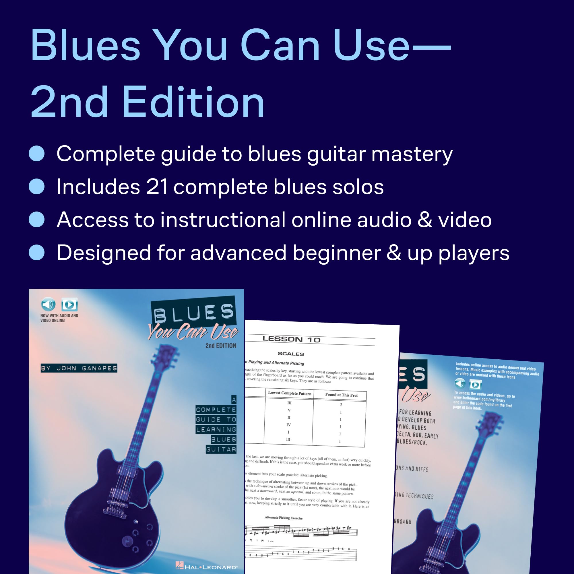 John ganapes : blues you can use - guitare - recueil avec support(s) en ligne: A Complete Guide to Learning Blues Guitar