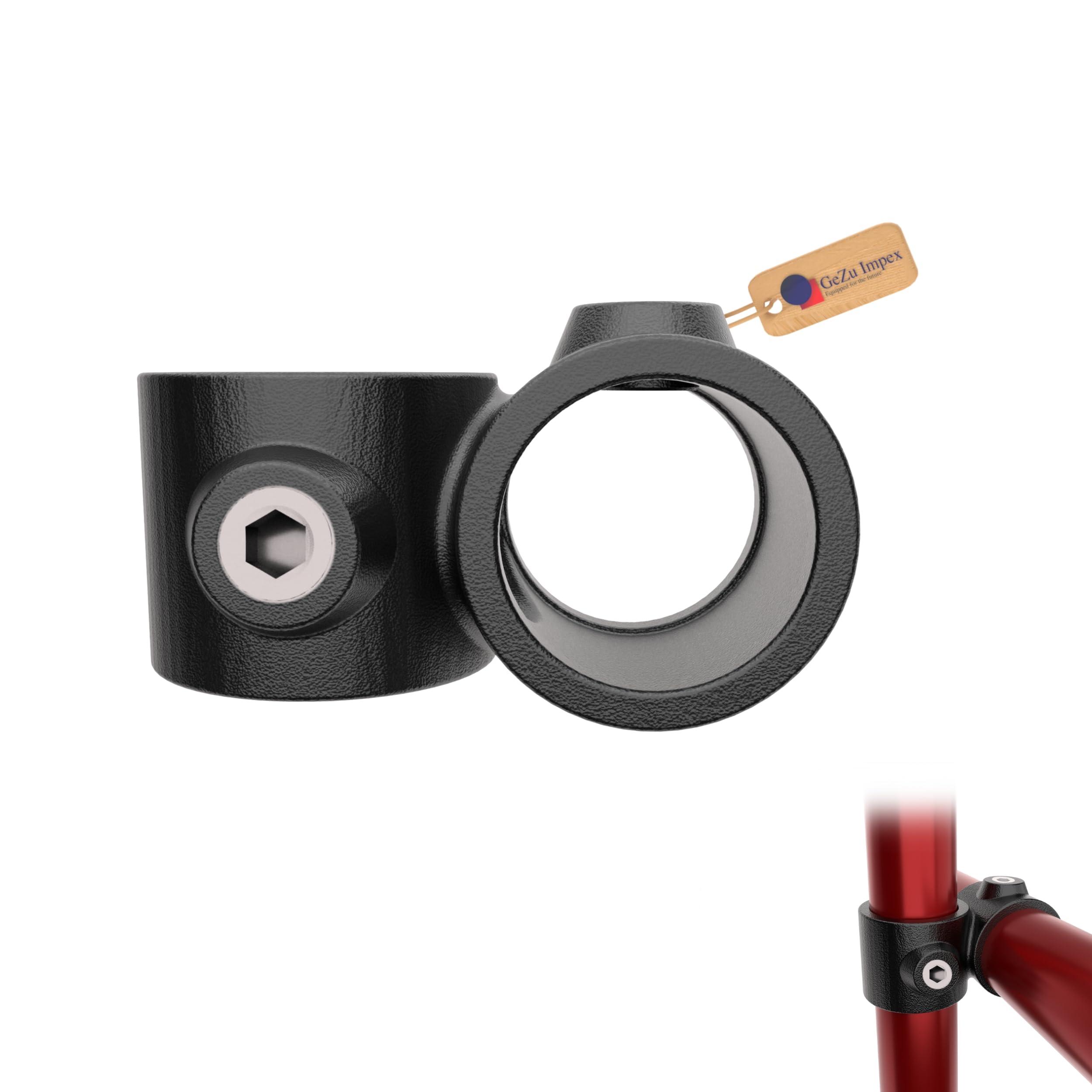 Gezu Impex Black Offset 90� Crossover Clamps � 27 Mm Hot Dip Galvanised Powder Coated Tube Clamps Crossover Joint 90�