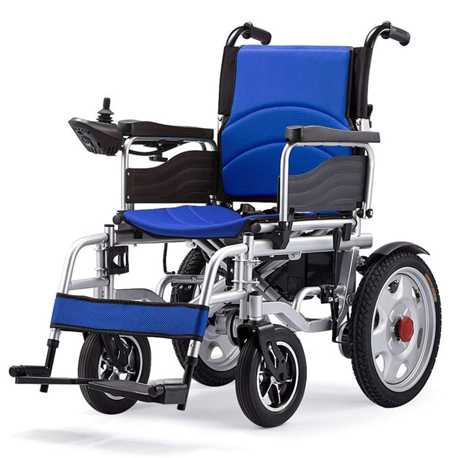 Sedia a rotelle elettrica, Sedia a rotelle elettrica pieghevole Sedia a rotelle intelligente Sedia a rotelle per anziani più sicura Super Endurance,Blu