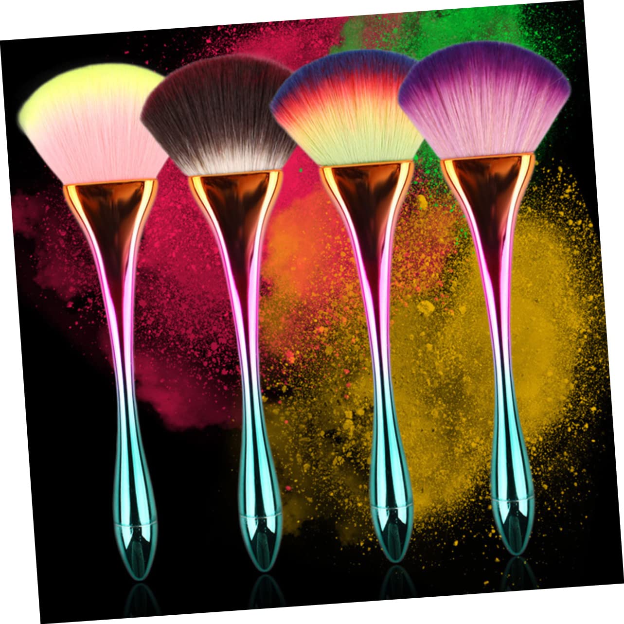 Beatifufu 2pcs Highlighters Makeup Stiling Brush Makeup Purple Electroplate Cosmetics Brush Set