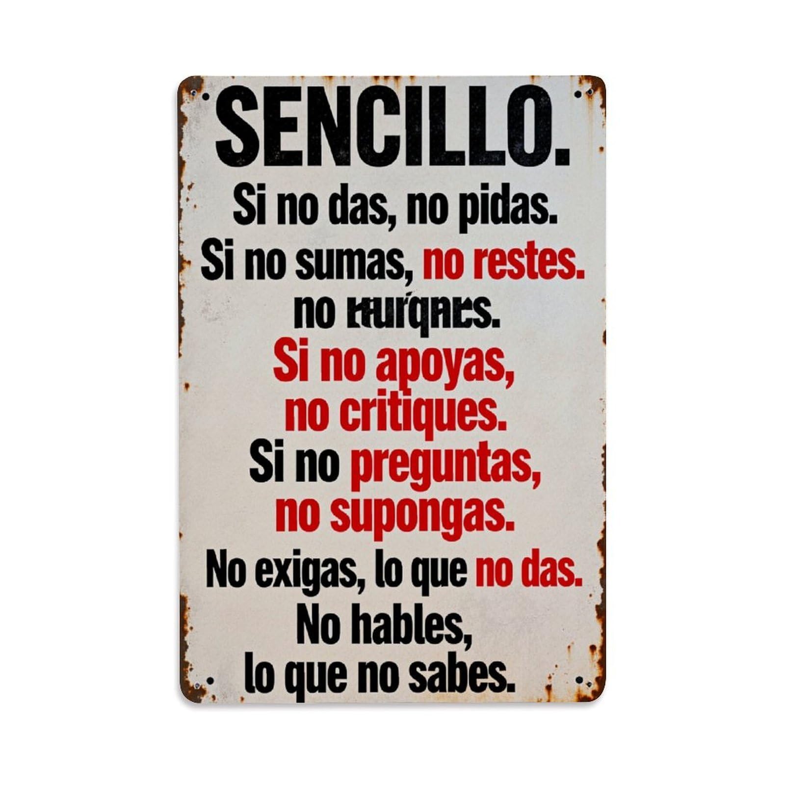 Enderetf Vintage Simple If You Don't Give Don't Ask Tin Sign Metal Poster, Home Bar Garage Man Cave Cafe Indoor & Outdoor Wall Decoration 8X12inches