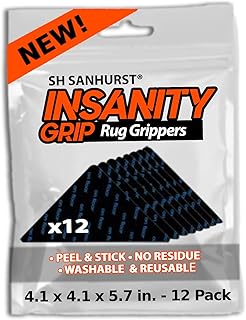 12 Pcs Rug Tape Hardwood Floors No Damage, Works On Cement, Outdoor Welcome Mats,