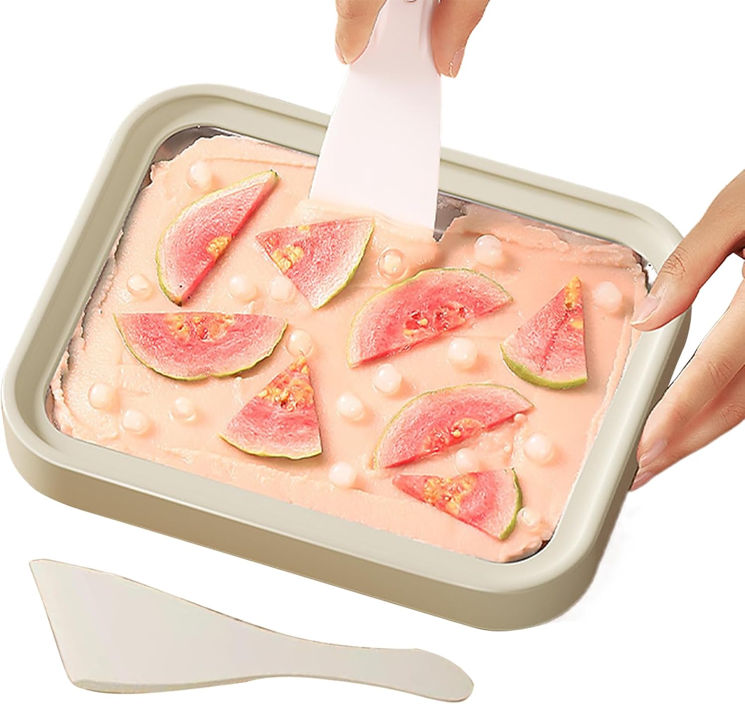 Roll Ice Cream Maker - Stainless Steel Yogurt Stir Fry Pan, Household Rolled Ice Cream Maker, Bakers Dessert Enthusiasts, Party Planners Cafe Restaurant Food Truck, Home DIY Treats