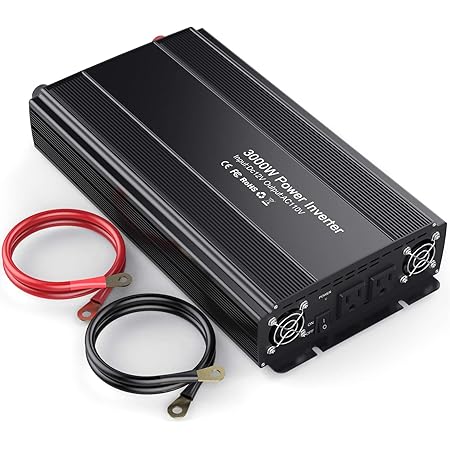 HAITRAL Power Inverter 3000W Modified Sine Wave Inverter 3000 Watt 12 Volt DC to 110 Volt AC Converter with Three Intelligent Temperature Control Fans