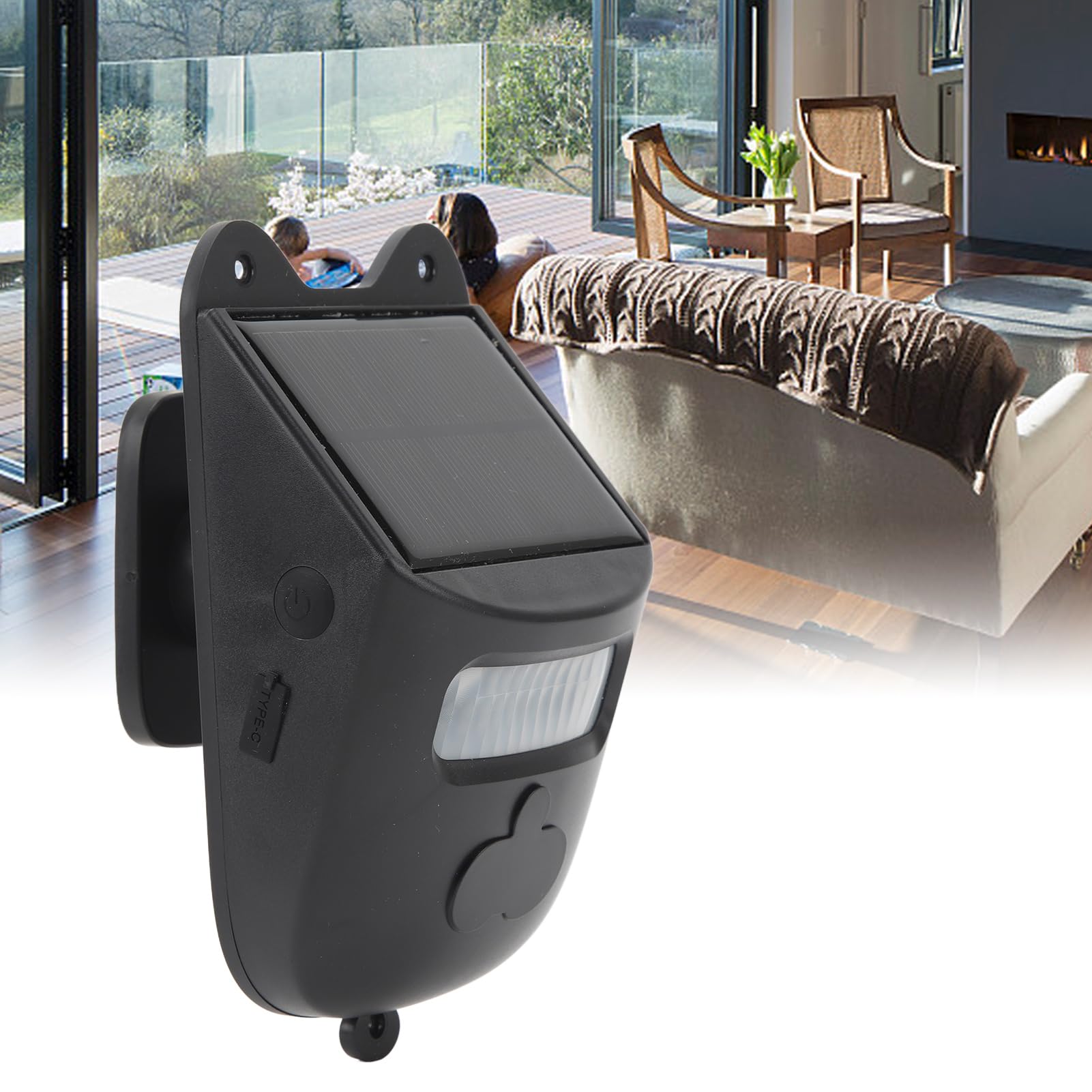 Topyond Système d'alerte pour Allée, Système D'alarme Solaire | Alarme Maison sans Fil avec détecteur de Mouvement extérieur, 1 Détecteur, 2 Récepteurs, Protection de la Maison,110-240V(EU)