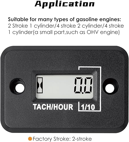 Miniatura 15 de Medidor de tacómetro de nueve puntas autoalimentado con LCD digital, tacómetro inductivo, temporizador, medición de rpm, diseño impermeable