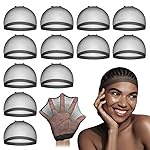 Dreamlover HD Wig Cap for Lace Front Wig, Black Wig Cap for Women, Bald Cap for Woman, Transparent HD Cap for Wigs, HD Stocking Cap for Wigs, 12 Pieces