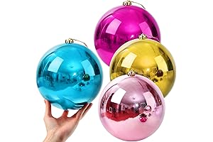 Giant 8" Christmas Ball Ornaments (4 Pack)