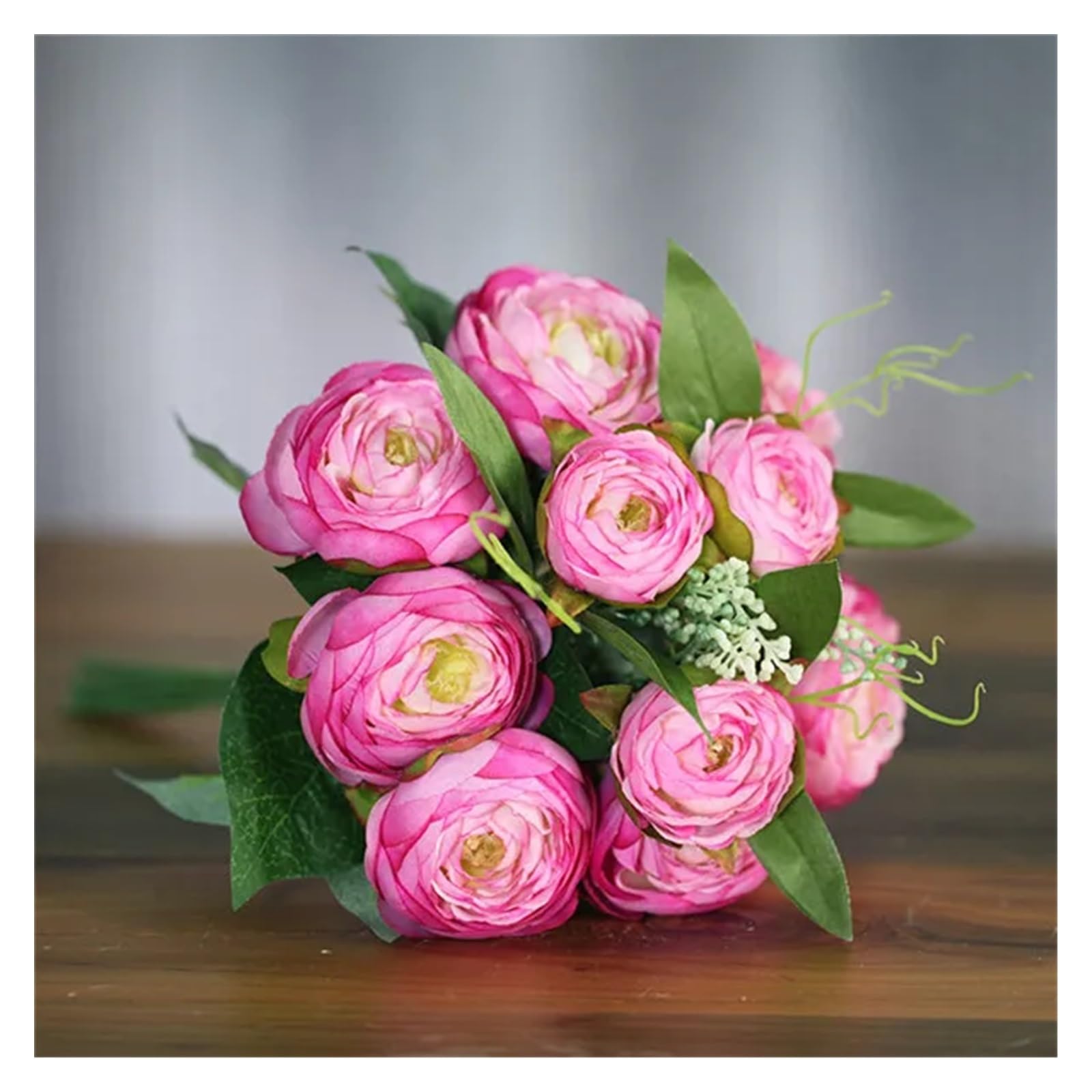 Fleurs artificielles violettes en soie avec vase pour table de maison