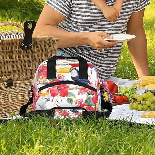 Miniatura 9 de XMNYGJ Bolsa de almuerzo aislada para mujeres y hombres, diseño de girasol vintage, a prueba de fugas, bolsa de almuerzo grande reutilizable para
