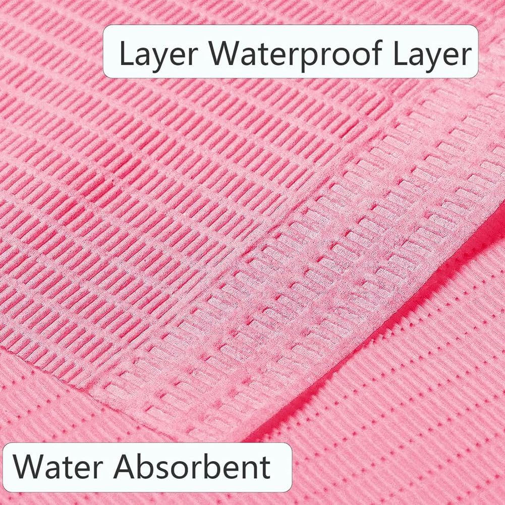 125 toallas de mesa desechables para decoración de uñas, 13 x 17 pulgadas, de papel impermeables para decoración de uñas, almohadillas limpias para tatuajes rosa