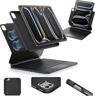 ESR Case for iPad Pro 13 inch (M4, 2024) with Keyboard, Keyboard Case with Magnetic Support Adjustment, High/Raised Mode, Removable Cover Case, Rebound 360 Series,