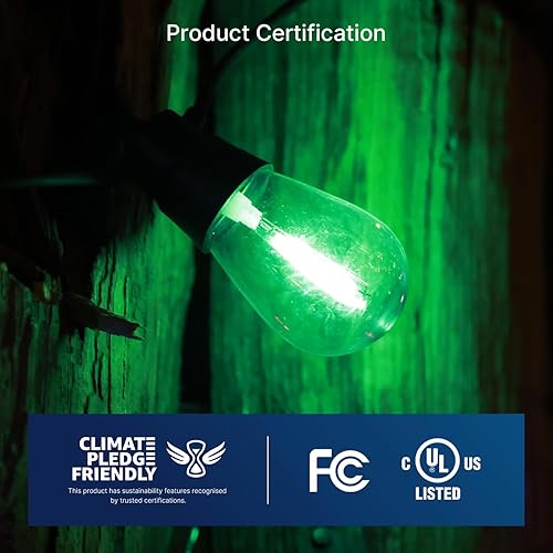 Miniatura 4 de FLSNT Paquete de 48 bombillas LED de colores S14, bombillas de repuesto impermeables para exteriores, base E26, CRI80, rojoverdeazulblanco cálido