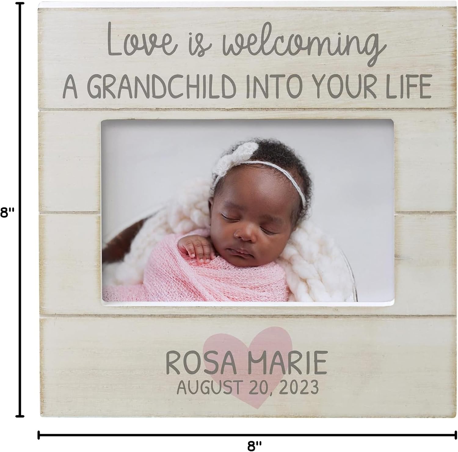 Personalization Universe Love Is... Grandparents Personalized Shiplap Picture Frame - 4x6 Horizontal