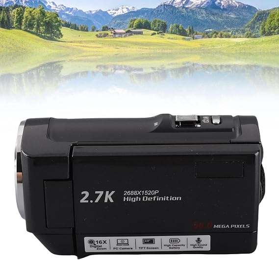 VBESTLIFE Video Camera Camcorder, 2.7K 50MP Camcorder 16X Digital Video Camera for, 2.8 Inch Screen Vlogging Camera Recorder for Students, Teens
