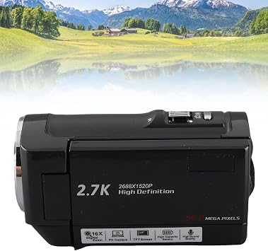 VBESTLIFE Video Camera Camcorder, 2.7K 50MP Camcorder 16X Digital Video Camera for, 2.8 Inch Screen Vlogging Camera Recorder for Students, Teens