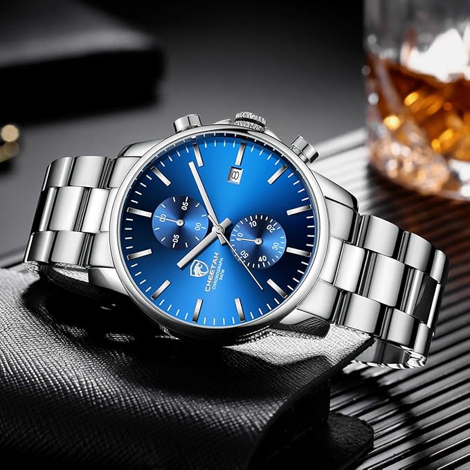 GOLDEN HOUR Fashion Business Mens Watches with Stainless Steel... - 6