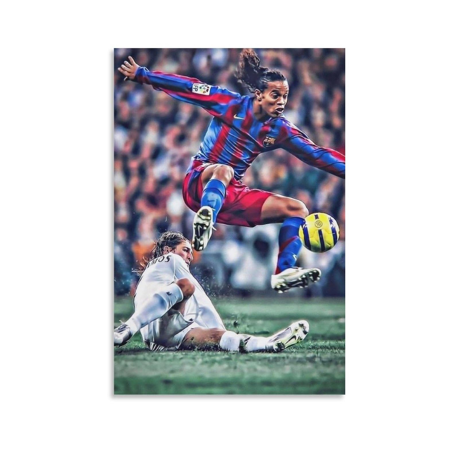 Ronaldinho Football Superstar Inspirational Celebrities Legends Famous Athletes Gift For Fans Poster Print Photo Art Painting Canvas Poster Home Decorative Bedroom Modern Decor Posters Gifts 08x12inch