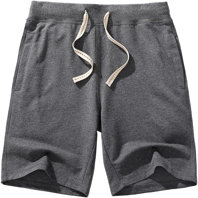 AMY COULEE Men's Casual Classic Shorts Athletic Cotton Sweat Shorts with Drawstring - Image 3