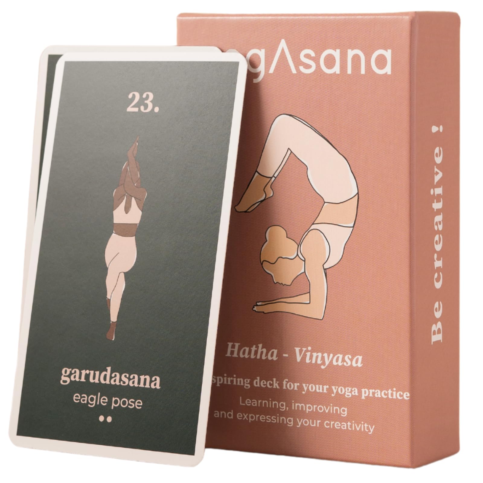 yogAsana Yoga Cards Hatha Vinyasa, 80 Cards in English, Yoga poses cards for All Levels