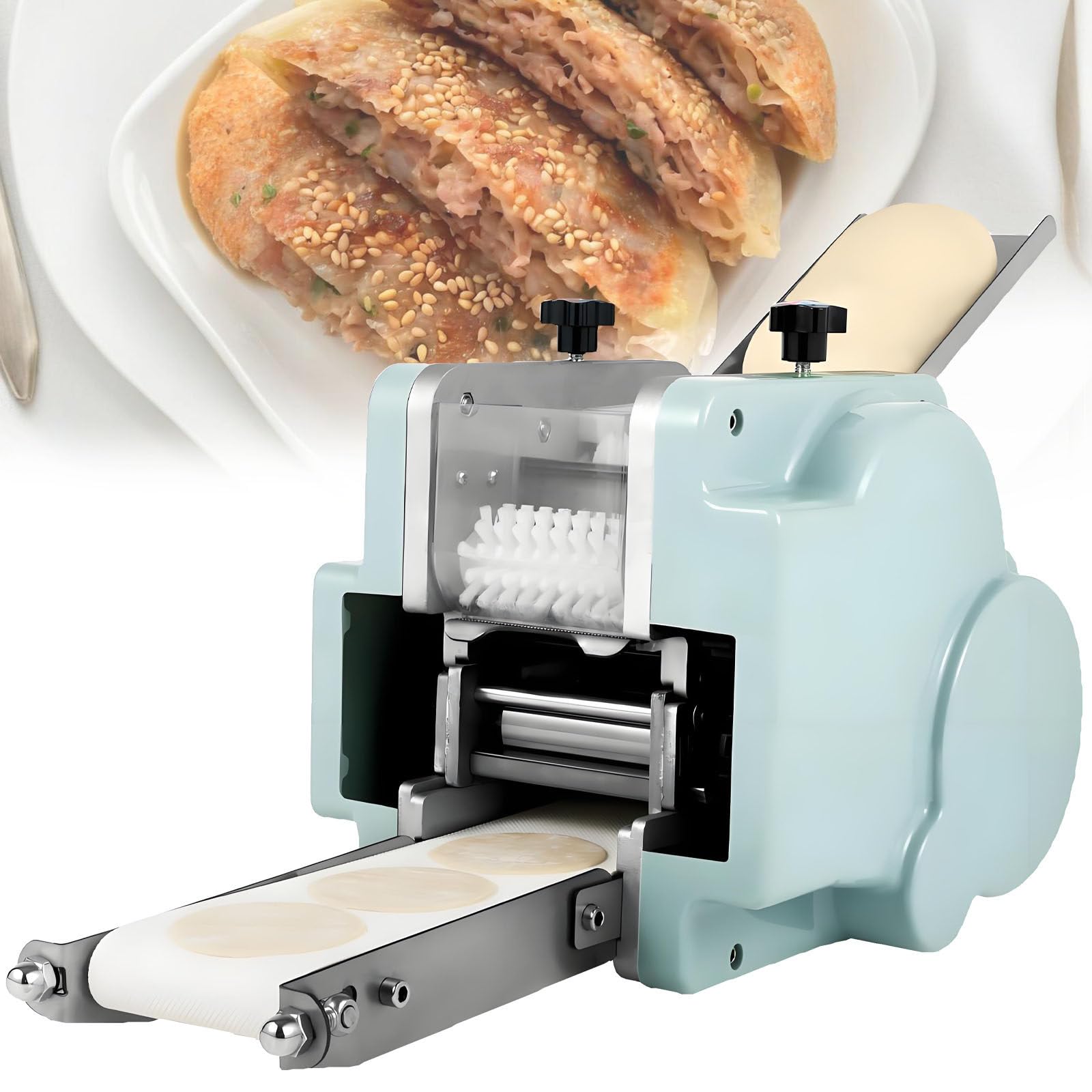 WDDBFL Fully Automatic Dumpling Skin Machine, 3.15 Inch Size, 140W Electric Wonton Wrapper Maker, 50-60 Pcs/Min for Home and Restaurant